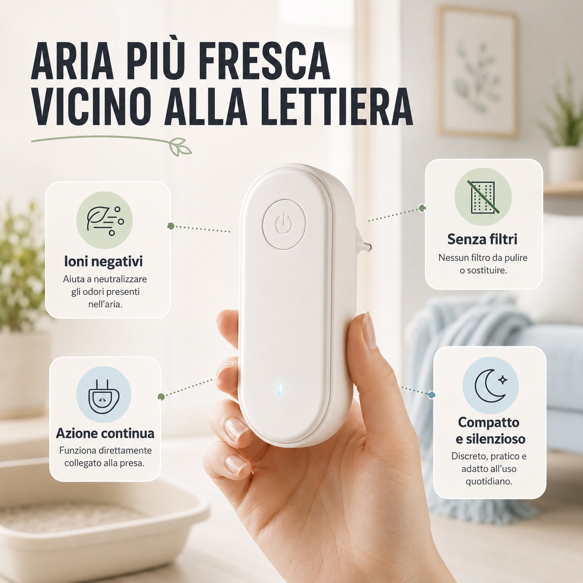 Purificatore Ionico MiaoFresh per Lettiera